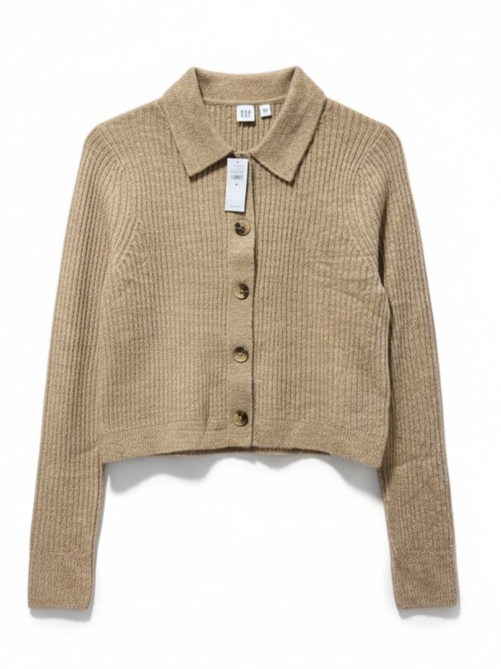 Gap Ribbed Button-Front Cardigan – Medium
